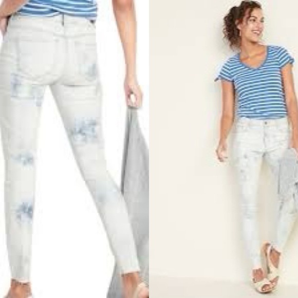 Old Navy Rockstar Tie Dye Skinny Ankle Jeans - Picture 2 of 12